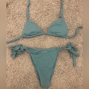 LA Hearts Pacsun blue triangle bikini